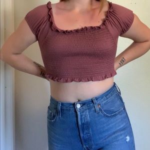 Mauve/pink Crop Top